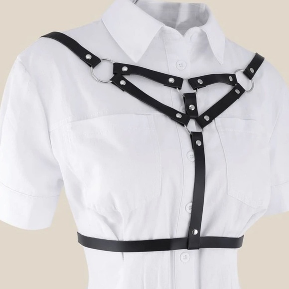 n/a Accessories - PU Leather Harness Belt w/ Hole Punch Tool